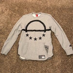 Nike SB Men's Gray Scallop Sweatshirt Side Zip Med